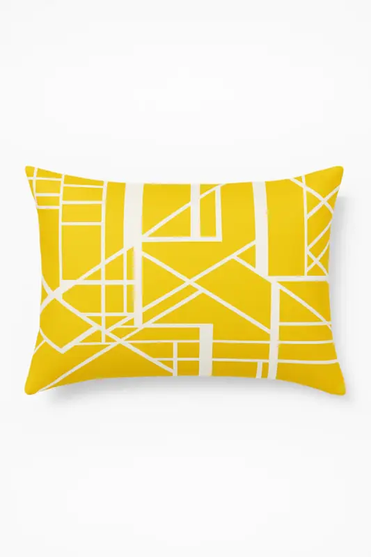 Yellow geometric cushion cover for a stylish décor Petit Prix