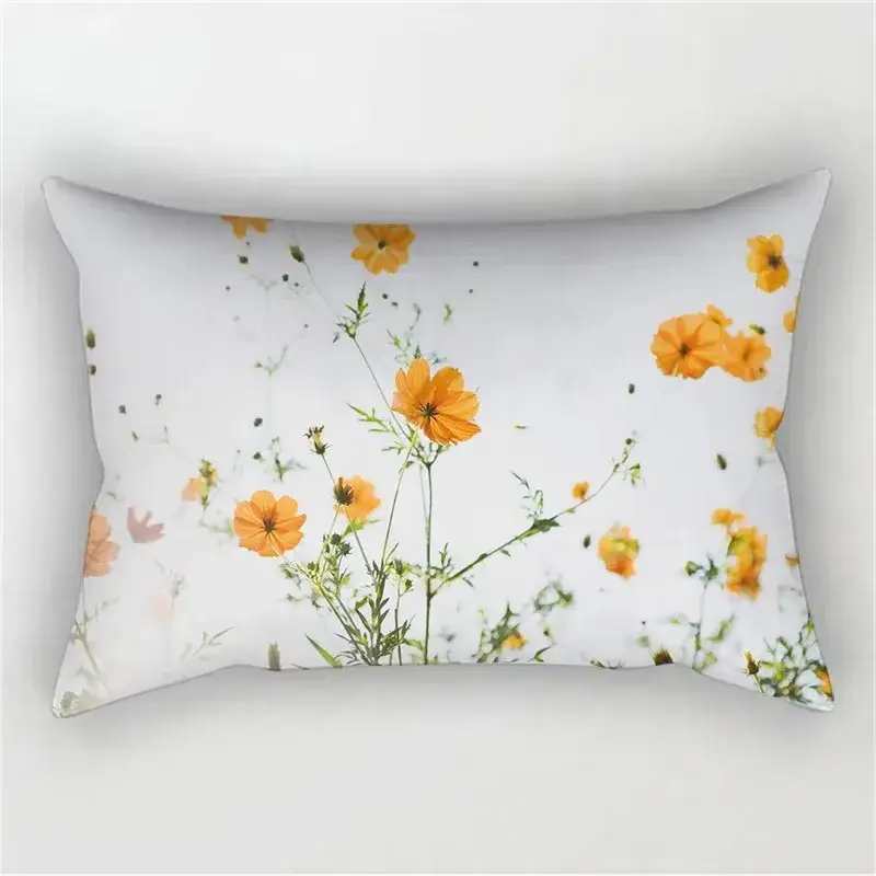 Marque Decorative cushion cover with rainbow and red pink flower design