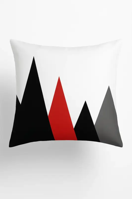 Trendy black and red geometric cushion cover Quantité Limitée