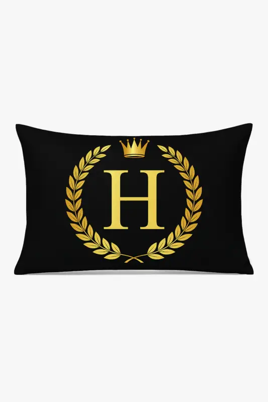 Solde Decorative cushion cover with black and gold letter pattern