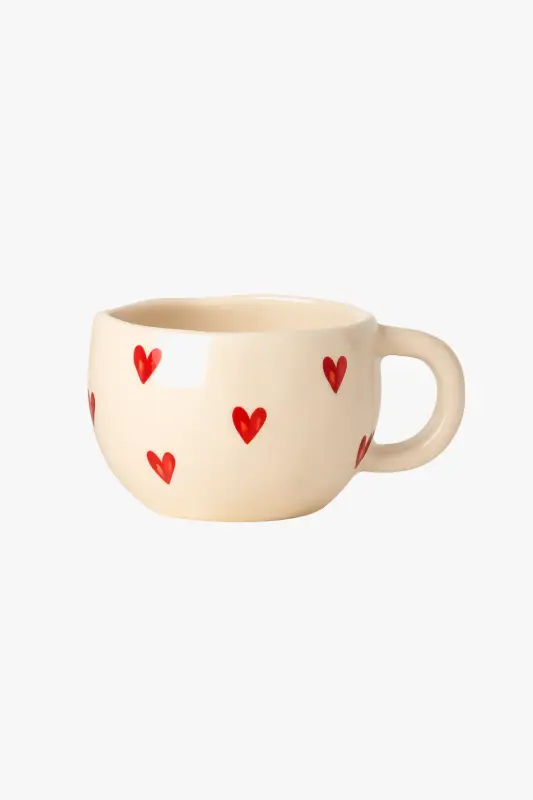 Expédition Rapide Hand painted ceramic heart love mug with handle gift