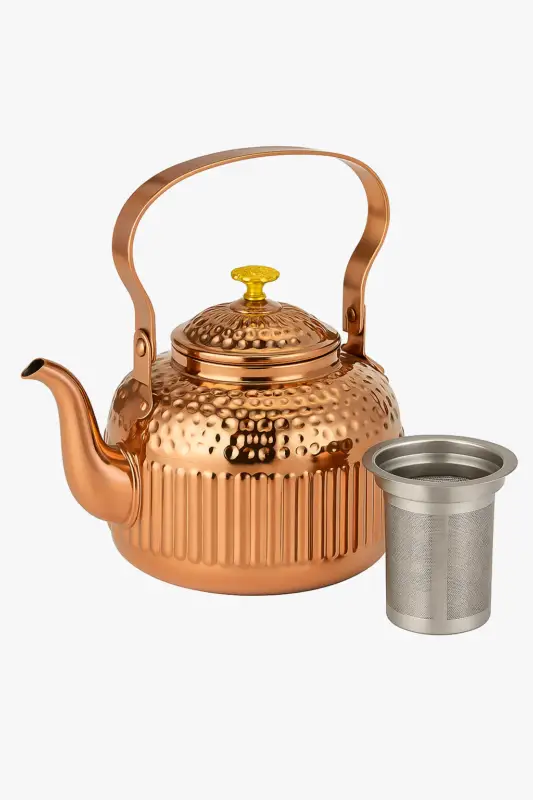 Stainless steel teapot hammered pattern with filter 1.8l Offre Limitée