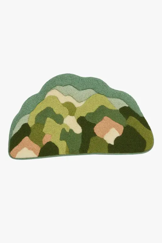 Meilleur Choix Soft floral moss-effect non-slip bath mat