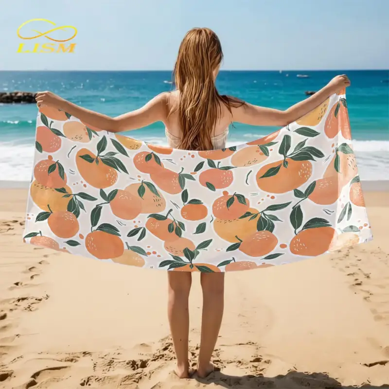Printed microfibre beach towel quick-dry travel Solde