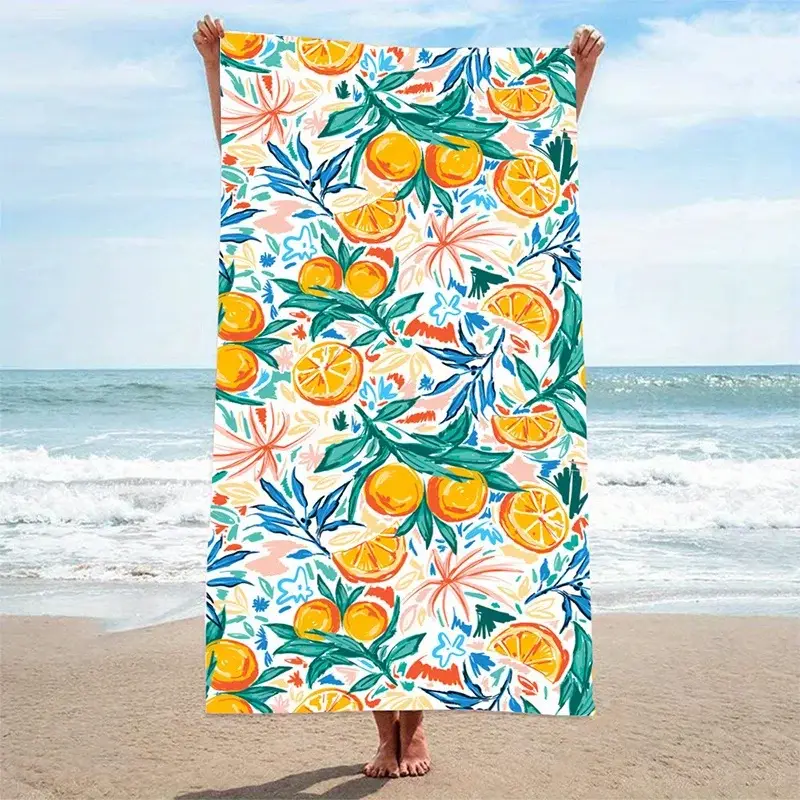 Certifié Quick-dry beach towel with fruit pattern for travel