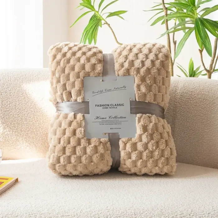 Soft and cosy checked throw for sofa Retour Gratuit
