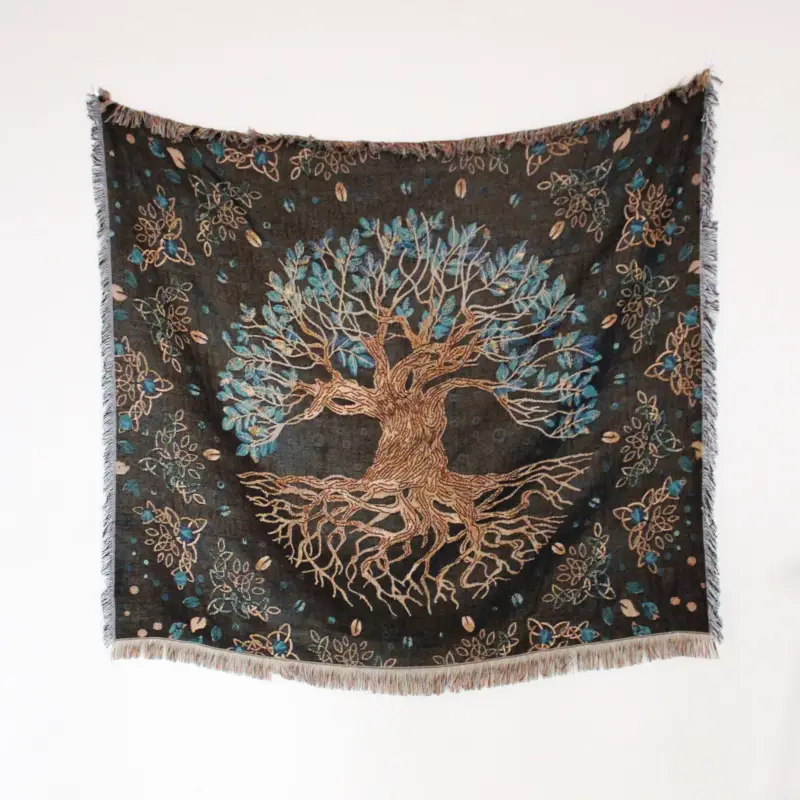 Bohemian landscape patterned throw for sofa and living room Promotion