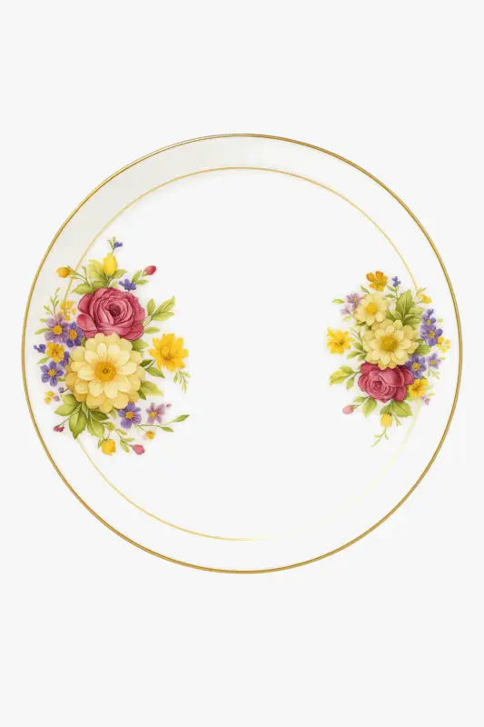 Fine porcelain tableware set with floral design, customisable, west... Offre Du Jour
