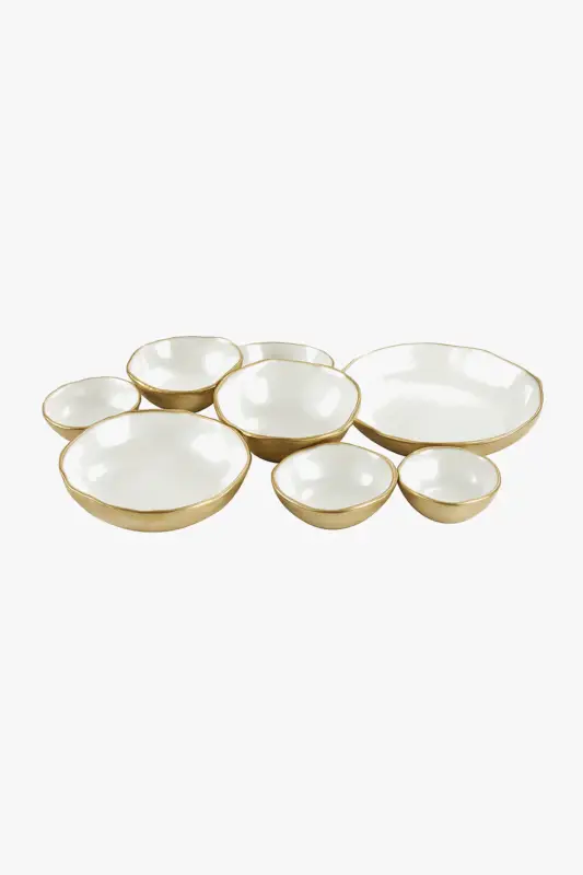 Decorative metal tray with 9 compartment bowls for fruit and appeti... Offre Spéciale