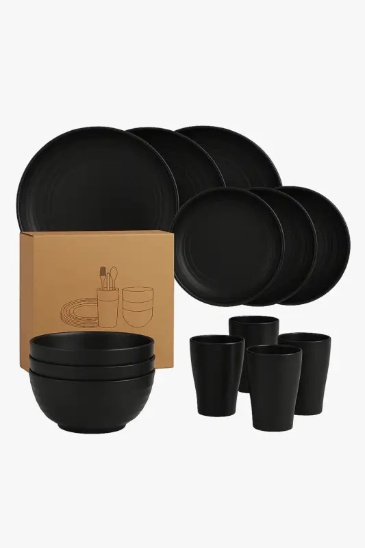 Meilleur Choix Unbreakable wheat straw tableware set for camping
