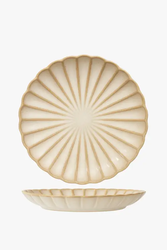 Achat Immédiat Round ceramic plate retro style for vegetables
