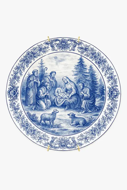 Top Vente Vintage ceramic wall plate with religious nativity design