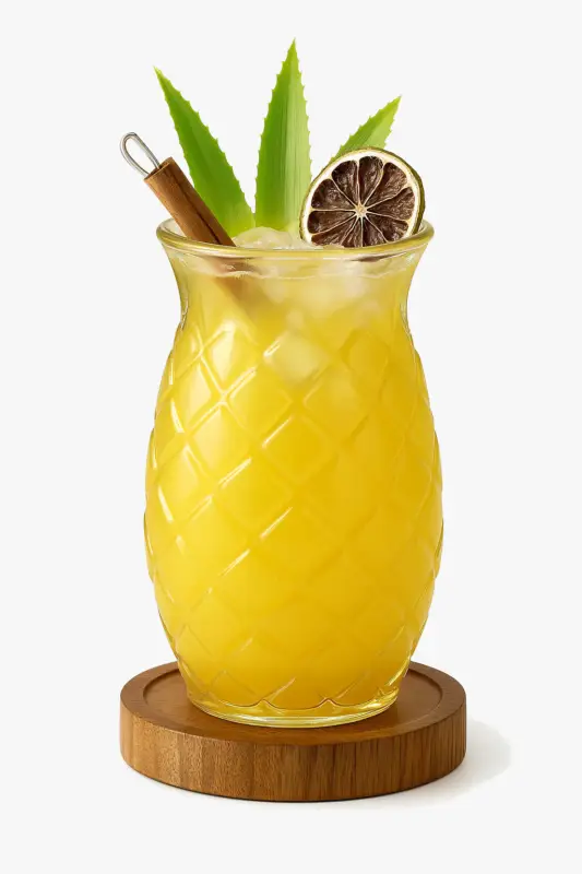 Certifié Decorative pineapple-shaped textured cocktail glass