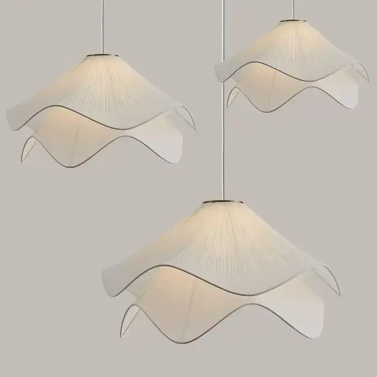French art pleated fabric petal pendant light Jusqu'à Épuisement Des Stocks