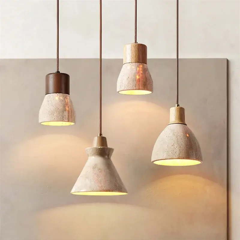 Retro nordic yellow travertine pendant light for bedroom, bar, and ... Populaire