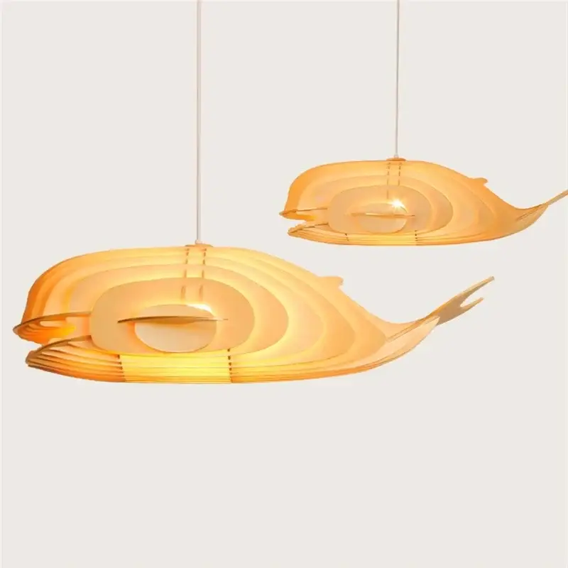 Modern and creative whale-shaped pendant light Expédition Rapide