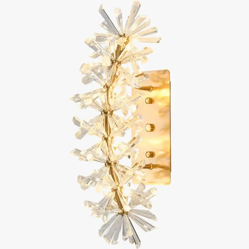 Modern crystal led wall light gold metal living room bedside tv bac... Usine Directe