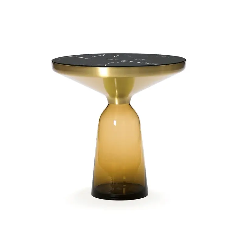 Populaire Table d'appoint guéridon BELL SIDE Marbre Orange ambréCLASSICON
