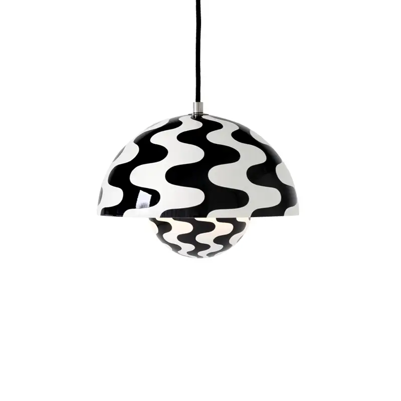 Prix Bas Suspension FLOWERPOT VP1 Pattern noir & blancAND TRADITION