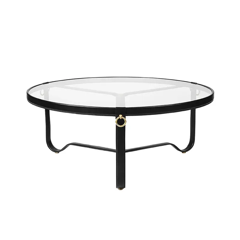 Dernière Chance Table basse ADNET Ø 100 Cuir noirGUBI