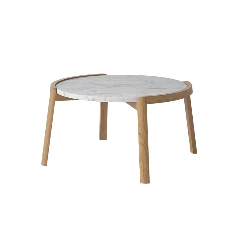 Authentique Table basse MIX Ø 65 Marbre gris blancBOLIA