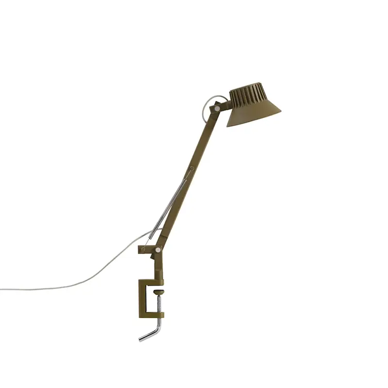 Meilleure Vente Lampe de bureau DEDICATE S1 base étau Vert marronMUUTO