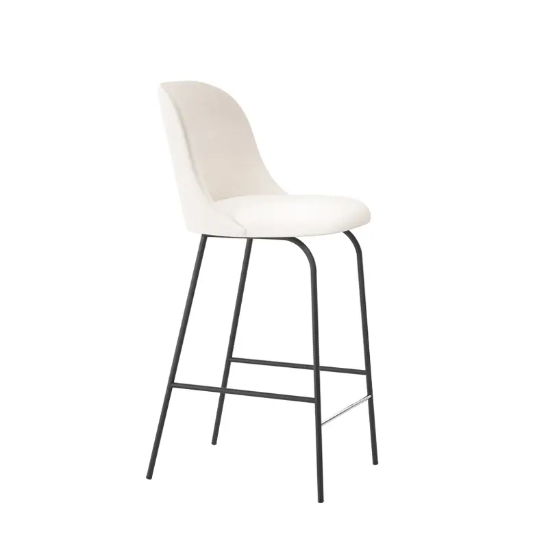 Achat Immédiat Tabouret haut ALETA dossier haut Ivoire 101 / NoirVICCARBE
