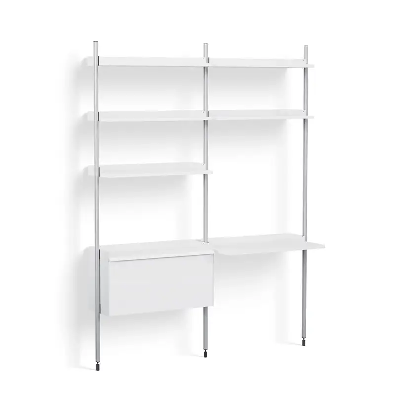 Desk PIER SYSTEM 12 White/ aluminiumHAY Offre Limitée