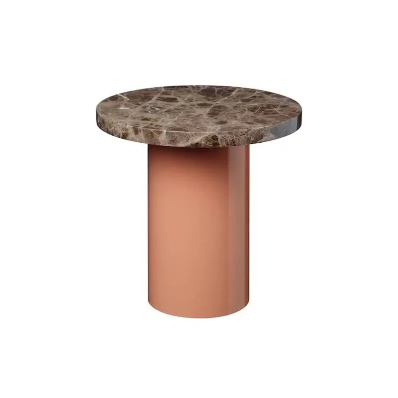 Table d'appoint guéridon CT09 ENOKI Ø 40 x H 40 Marron/ beige rougeE15 Prix Choc