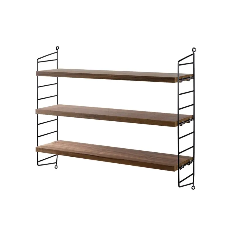 Authentique Shelving STRING POCKET Black/ walnutSTRING FURNITURE