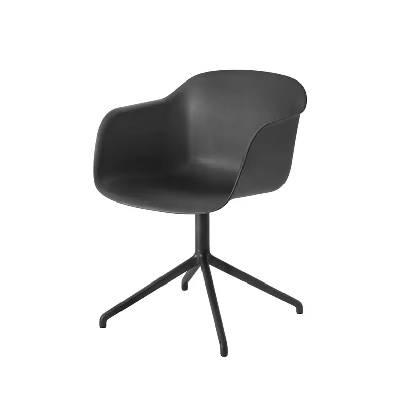 Dining Chair FIBER ARMCHAIR centre stand BlackMUUTO Jusqu'à Épuisement Des Stocks
