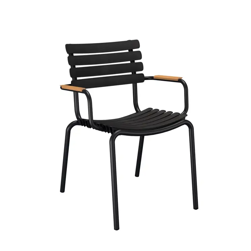 Chaise extérieure Chaise RECLIPS accoudoirs bambou NoirHOUE Certifié