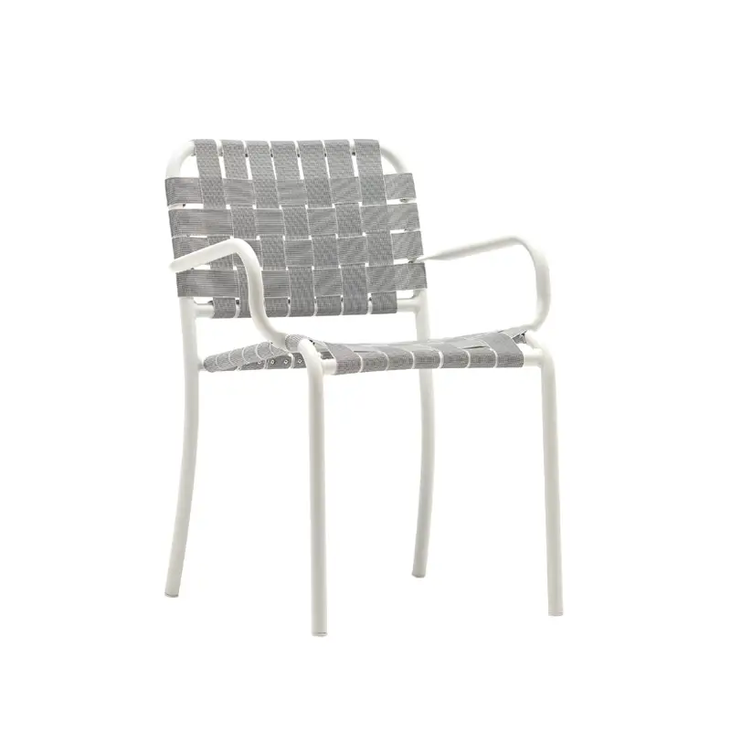 Outdoor Chair and Small Lounge Chair INOUT 824 Small armchair White/ grey strapsGERVASONI Offre Limitée