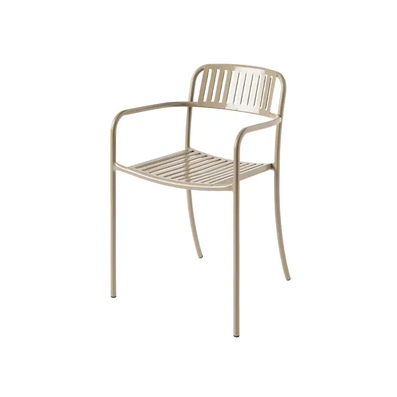 Nouvelle Collection Outdoor Chair and Small Lounge Chair PATIO LAMES small armchair Grey beigeTOLIX