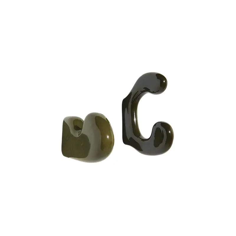 Wall Hook Set of 2 KLUMP coat hooks GreenPETITE FRITURE Marque