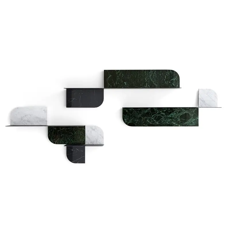 Etagère ROUNDCUT Bianco Carrara / Verde Alpi / Nero MarquinaGALLOTTI & RADICE Livraison Express
