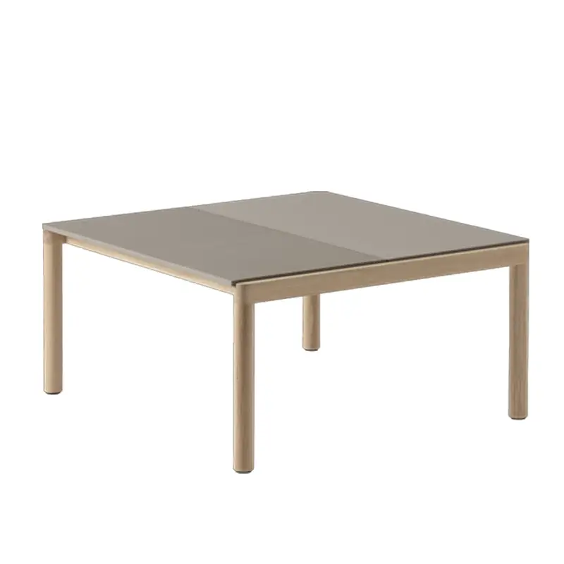 Vente Directe Table basse COUPLE 80x84 Taupe / ChêneMUUTO
