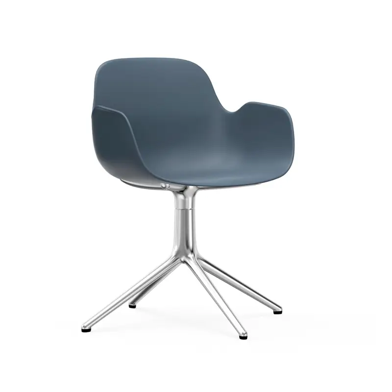 Must-Have Chaise FORM ARMCHAIR piètement central Bleu foncéNORMANN COPENHAGEN