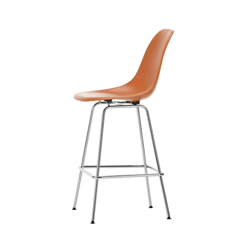 Tabouret haut EAMES FIBERGLASS STOOL Medium Rouge orange EamesVITRA Commander Vite