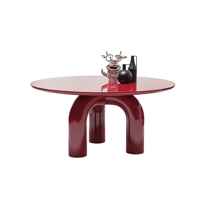 Achetez Aujourd&rsquo;hui Dining Table ELEPHANTE Round Bordeaux gloss lacqueredMOGG