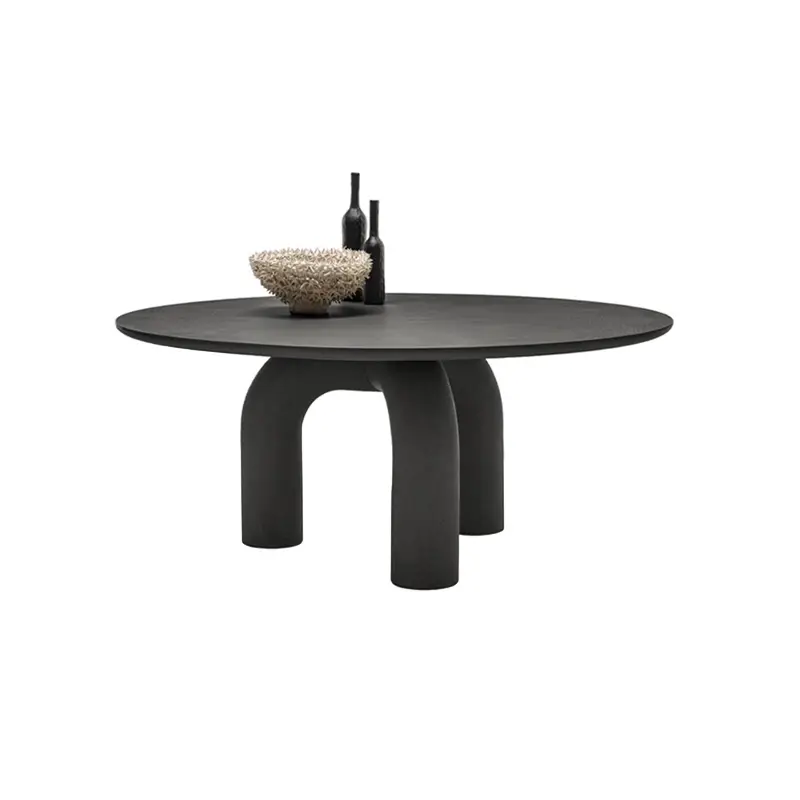Dining Table ELEPHANTE Round Textured blackMOGG Livraison Express