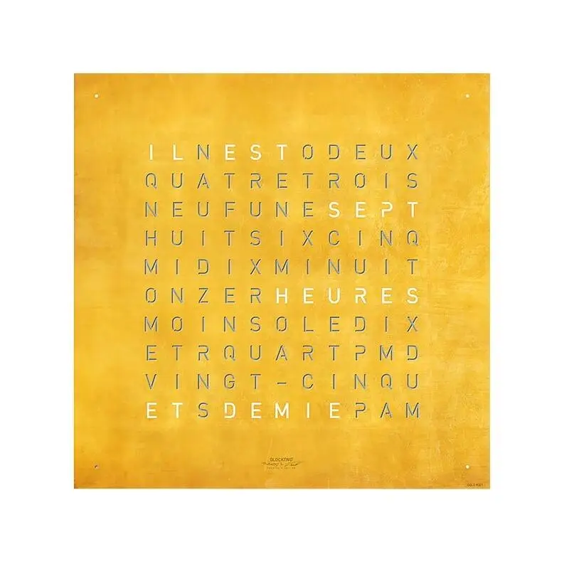 Prix Promo Clock QLOCKTWO EARTH 45 Creator's Edition Gold ClockQLOCKTWO