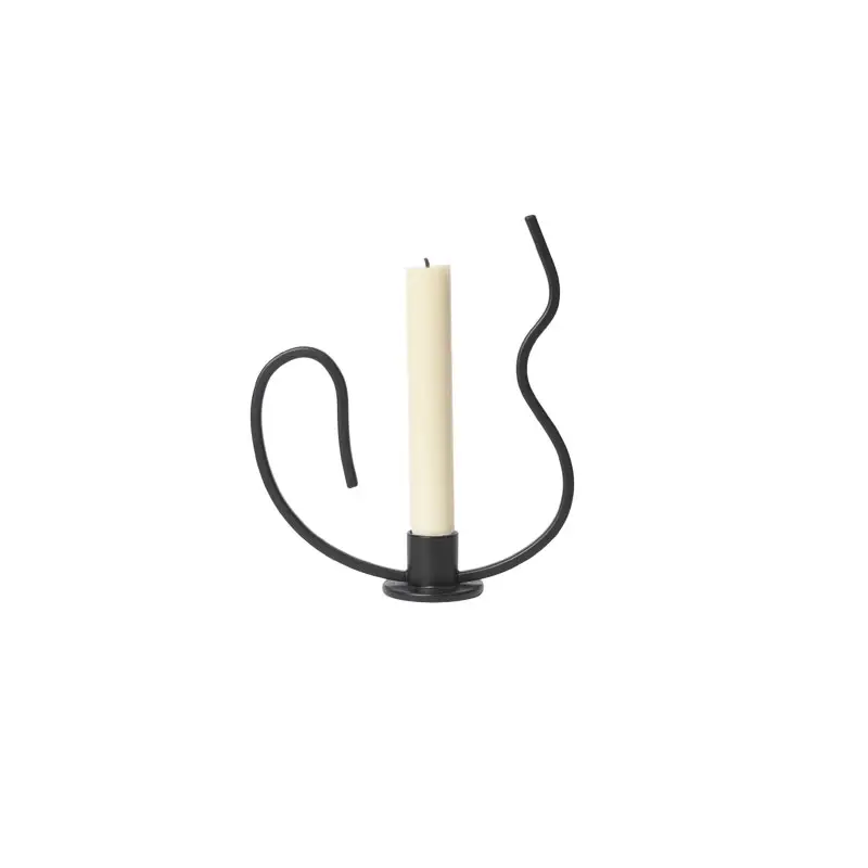 Remise Candle Holder, Candlestick and Candle Candelabra VALSE H 18 BlackFERM LIVING