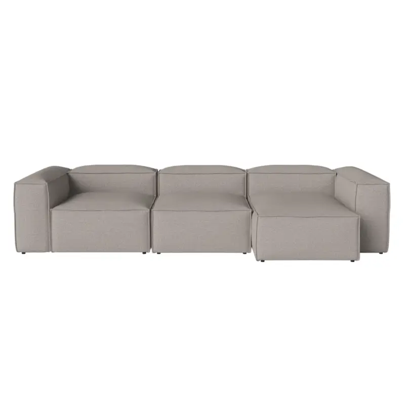 Canapé COSIMA Chaise Longue Droite 340×120 Monza Grey-WhiteBOLIA Livraison Express