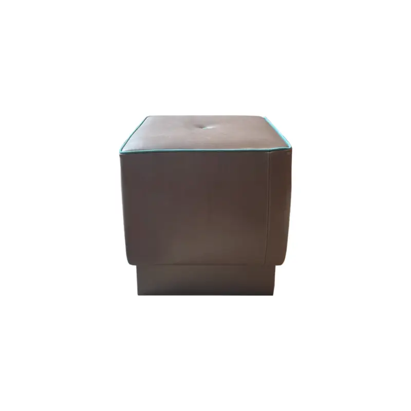 Pouf ANAIS Cuir Aniline Marron / VertBAXTER MADE IN ITALY Pas Cher