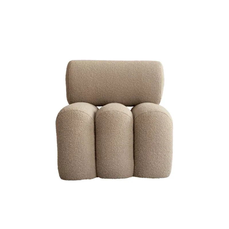 Fauteuil FOKU bouclé Sable fumé101 COPENHAGEN Promotion