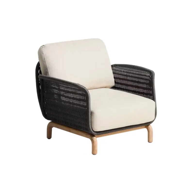 Outdoor Lounge Chair ALIPA Acacia / Dark GreyKAVE HOME Usine Directe