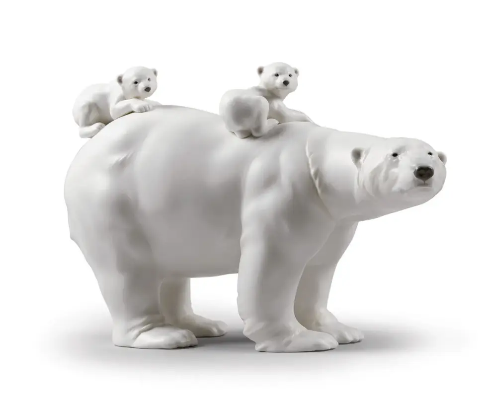 Promotion Mummy Bear and Babies Figurines Blanc
