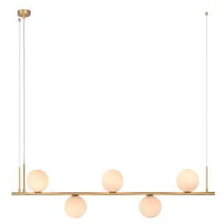 Solde Suspension Luminaire Pour 5 Ampoules LED E14 Doré Mat ZAMBELIS 1998