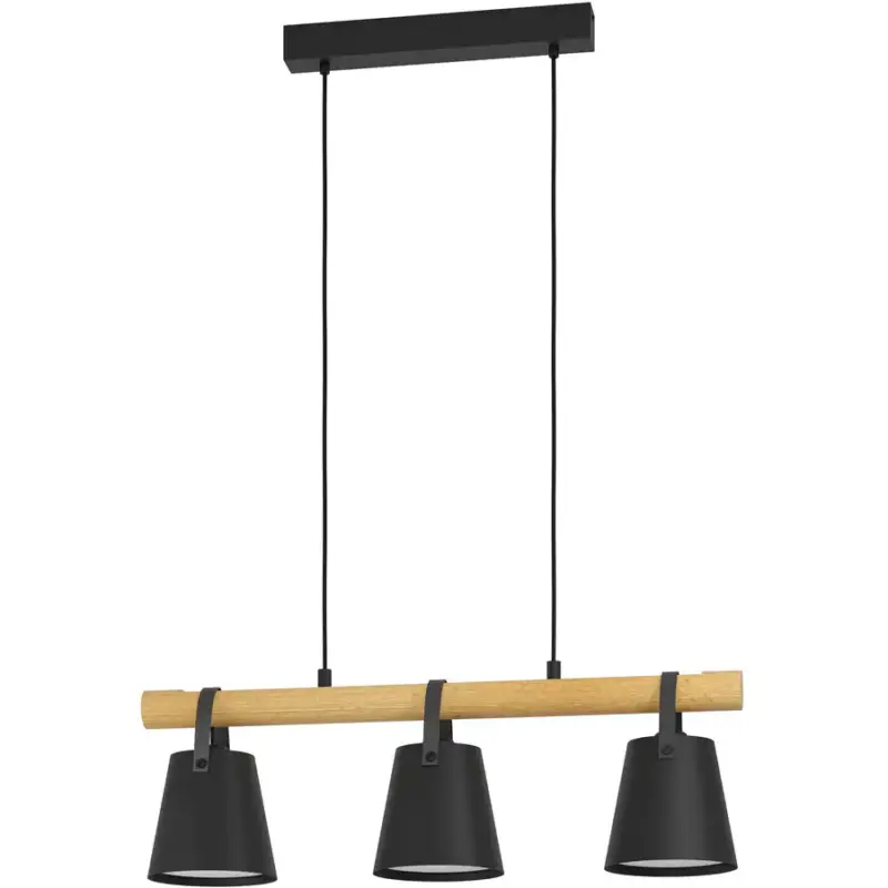 Lumimart | Suspension Boyle Marron/Noir/Blanc Acier/Bois 17 cm 78 cm Acheter Direct